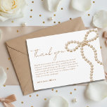 Pearl Bow Bridal Shower She's Tying the Knot Tack Kort<br><div class="desc">Express your heartfelt gratitude in style with this Pearl Bow “She’s Tying the Knot” bridal shower thank you card, designed with a delicate bow motif and elegant script for a soft, romantic aesthetic. Perfect for thanking guests after a bridal shower, this design complements coquette, feminine, and modern bridal themes beautifully....</div>