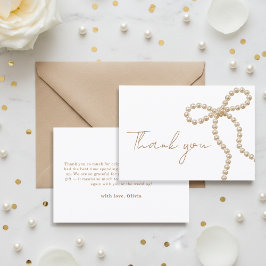 Pearl Bow Chic Hon bryter bandet Bridal Shower Tack Kort
