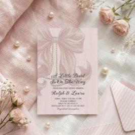 Pearl Bow Tjej Baby Shower Inbjudningar