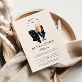 Pearl Champagne Glass Graduation Inbjudningar