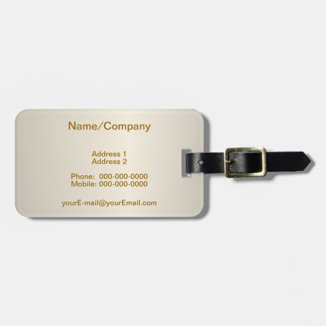 Pearl Cream Luggage Tag Bagagebricka (Horisontell Framsida)
