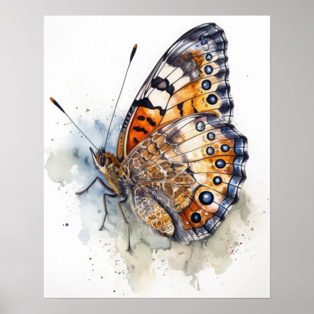 Pearl Crescent Butterfly Art Print Poster (Framsidan)