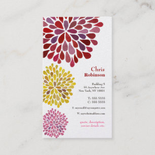 Pearl Dahlia Blommar Burst Blommigt Affärskort Visitkort