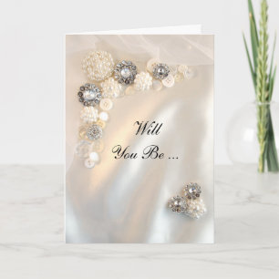 Pearl Diamonds Buttons blir min bridessa Inbjudan
