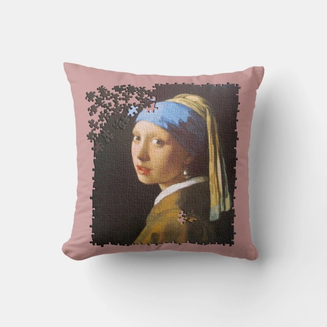 Pearl Earring puzzle Kudde (Framsida)
