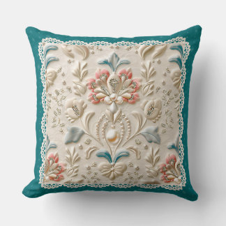 Pearl Elegance: Crystal Embroized Mönster Throw Kudde