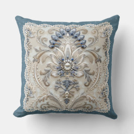 Pearl Elegance: Crystal Embroized Mönster Throw Kudde