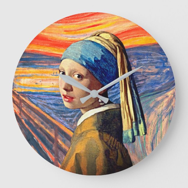 Pearl Girl’s Silent Scream Clock Stor Klocka (Framsida)