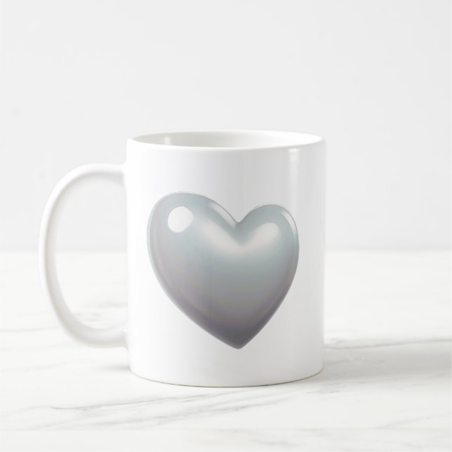 Pearl Grått Heart Kaffemugg (Vänster)