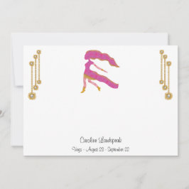 Pearl & Guld Jewels med Våg Zodiac Sign Anteckningskort