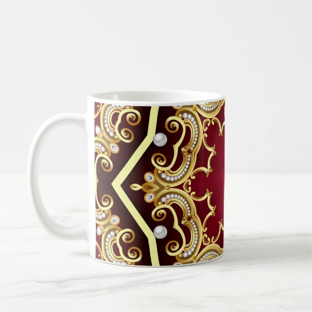 Pearl Guld Ram Illustration - bakgrund Kaffemugg (Vänster)