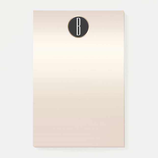 Pearl Guld Shimmer Glam Kraft Rustic Monogram Post-it Block (Framsida)