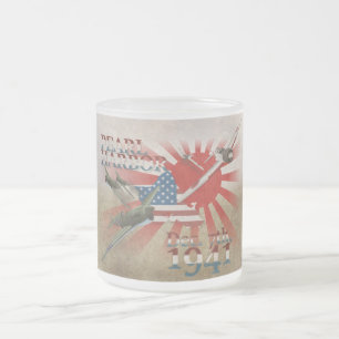 Pearl Habor 7, 1941 Frosted Glass Coffee Frostad Glasmugg