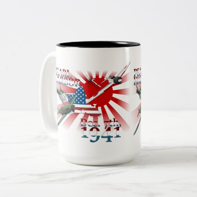 Pearl Harbor 7 december 1941 Tvåtons Kaffe Mugg (Framsida vänster)