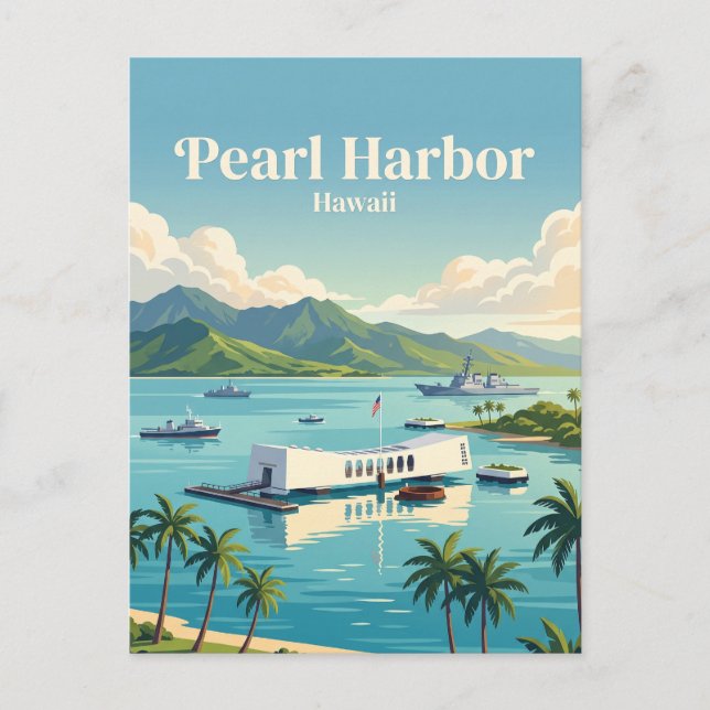 Pearl Harbor Hawaii Vykort (Framsida)