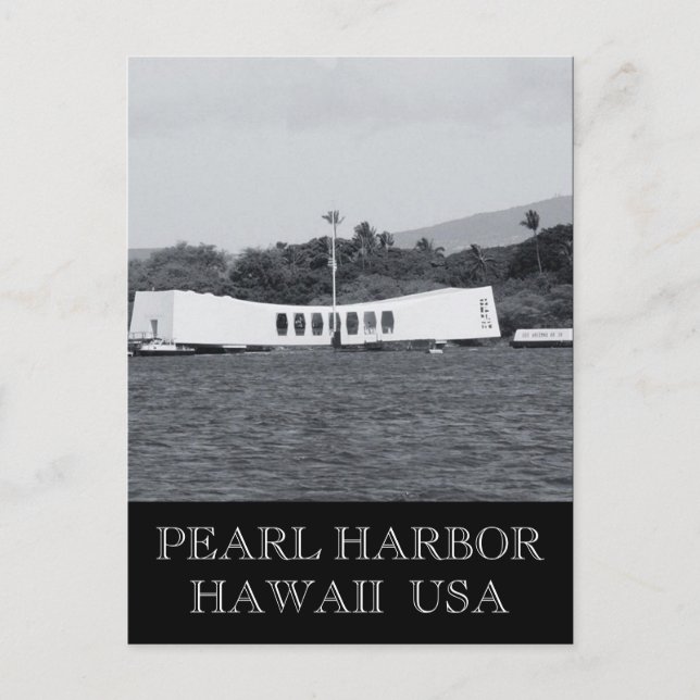 Pearl Harbor-minnesmärket Hawaii Vykort (Framsida)
