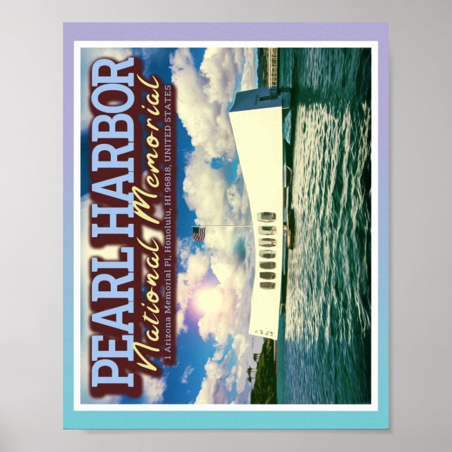 PEARL HARBOR NATIONAL MEMORIAL - HONOLULU HAWAII POSTER (Framsidan)