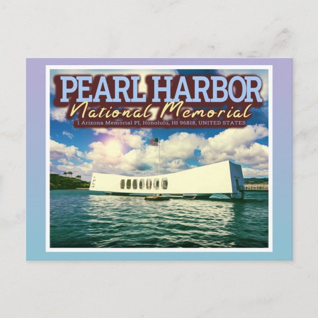 PEARL HARBOR NATIONALMINNESMÄRKE - HONOLULU HAWAII VYKORT (Framsida)