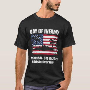 Pearl Harbour 80-årsjubileum Flagga T Shirt
