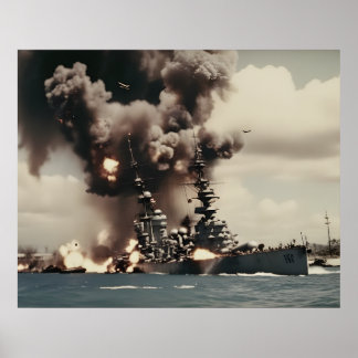 Pearl Harbour Attack Vintage Poster