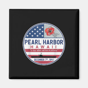 Pearl Harbour Memorial Hawaii Vintage USA flagga D Magnet