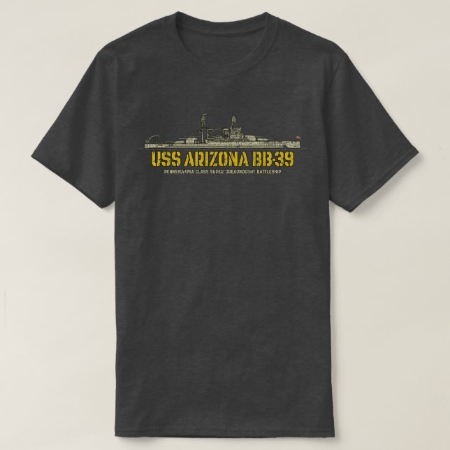 Pearl Harbour USS Arizona BB39 1916 T Shirt (Design framsida)