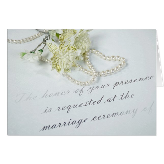 Pearl Heart on bröllopsinbjudan Hälsningskort (Framsidan Horizontal)