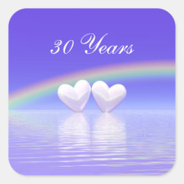 Pearl Hearts 30-årsdag Fyrkantigt Klistermärke