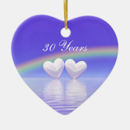 Pearl Hearts 30-årsdag Julgransprydnad Keramik