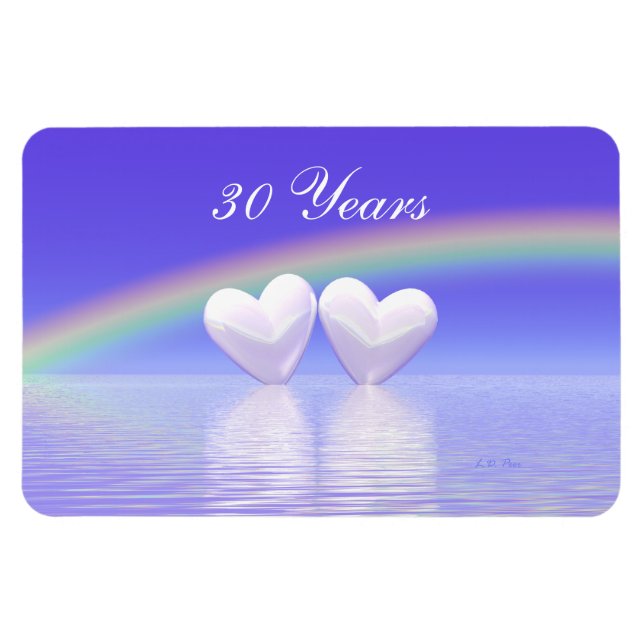 Pearl Hearts 30-årsdag Magnet (Horisontell)