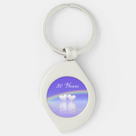 Pearl Hearts 30-årsdag Swirl Silverfärgad Nyckelring