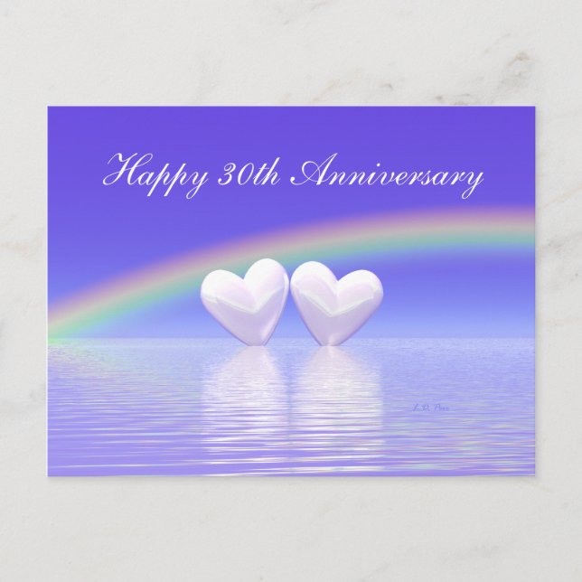 Pearl Hearts 30-årsdag Vykort (Framsida)
