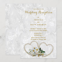 Pearl Hearts & Flowers Damask Wedding Reception