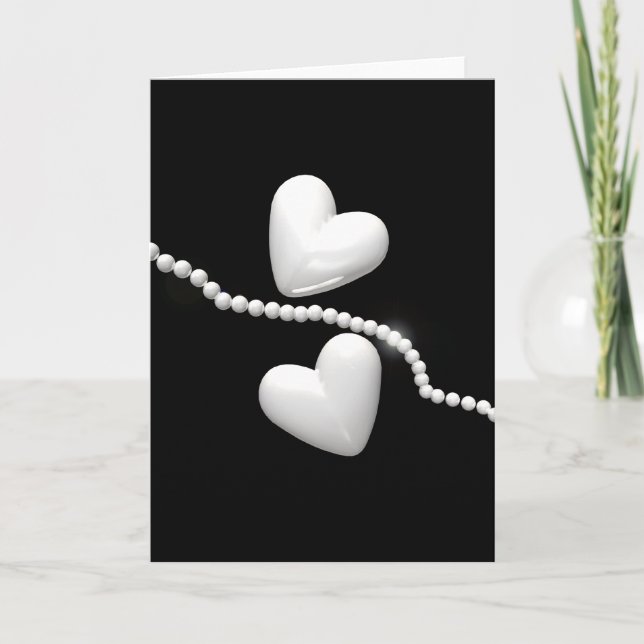 Pearl Hearts on Black Kort (Framsida)