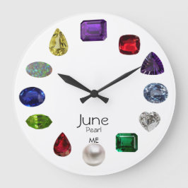 Pearl, June Birthstone Stor Klocka