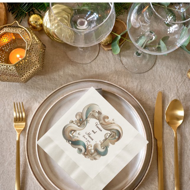 Pearl Kusten Elegance mynte Luncheon Napkins Pappersservett (Skapare uppladdad)