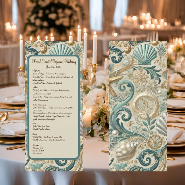 Pearl Kusten Elegance Reception Menu Meny (Skapare uppladdad)