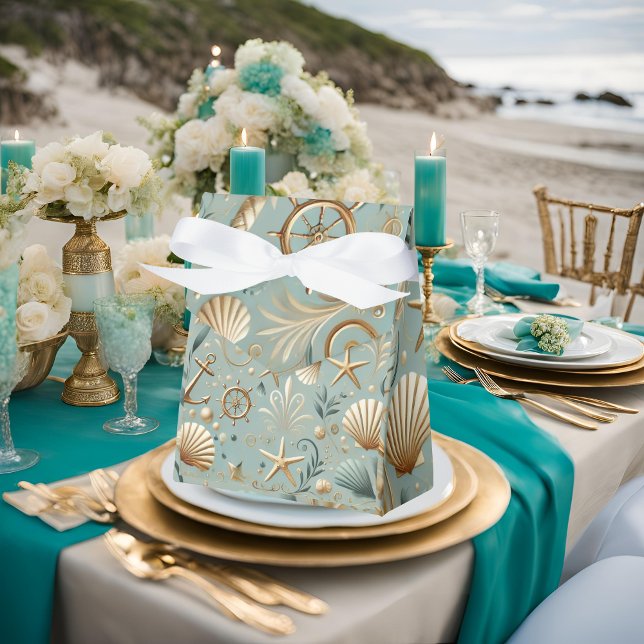 Pearl Kusten Elegance Seafoam Nautical Favoritbox Presentaskar (Skapare uppladdad)