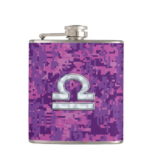 Pearl Libra Zodiac-tecken på Fuchsia Digital Camo Fickplunta