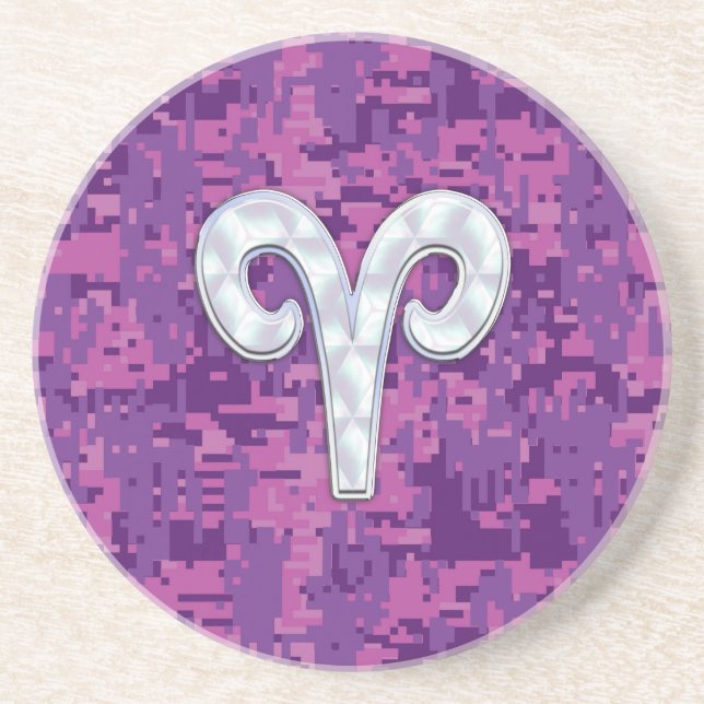 Pearl like Aries Symbol på Rosa Digital Camo Underlägg (Framsidan)