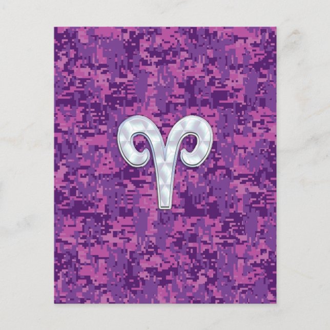 Pearl like Aries Zodiac Sign on Digital Camo Flygblad (Framsidan)