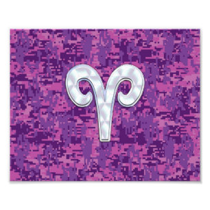 Pearl like Aries Zodiac Sign on Digital Camo Fototryck