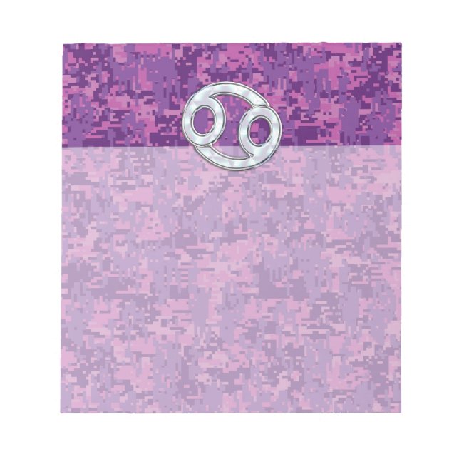 Pearl like Cancer Zodiac Sign on Digital Camo Anteckningsblock (Framsida)