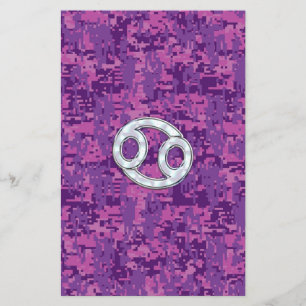 Pearl like Cancer Zodiac Sign on Digital Camo Flygblad