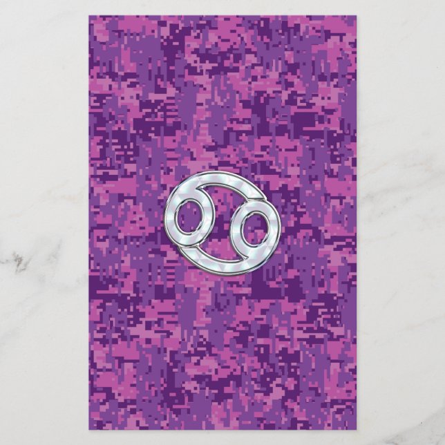 Pearl like Cancer Zodiac Sign on Digital Camo Flygblad (Framsidan)