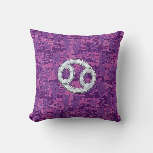 Pearl like Cancer Zodiac Sign on Digital Camo Kudde (Framsida)
