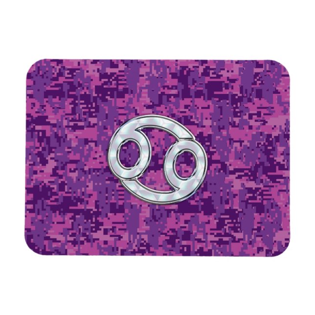 Pearl like Cancer Zodiac Sign on Digital Camo Magnet (Horisontell)
