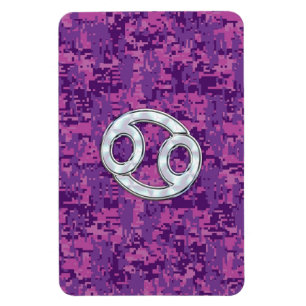 Pearl like Cancer Zodiac Sign on Digital Camo Magnet