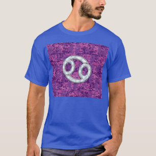 Pearl like Cancer Zodiac Sign on Digital Camo Tee Shirt