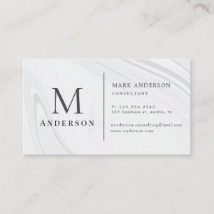 Pearl Marble Masculine Dubbla Monogram Visitkort